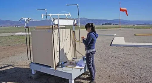 Woman monitoring pesticide levels