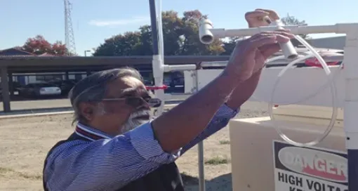 Man monitoring pesticide levels