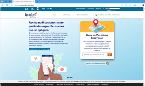 spraydays homepage screen shot (spanish)